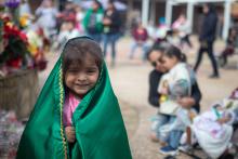 A young girl is dressed as Our Lady of Guadalupe outside Our Lady of Guadalupe Catholic Church in Houston Dec. 12, 2019. (CNS/Texas Catholic Herald/James Ramos)