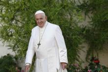 Pope Francis arrives for the final session of the Synod of Bishops for the Amazon at the Vatican in Oct. 26, 2019. (CNS/Paul Haring)