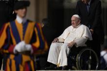 Pope Francis in a wheelchair