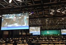 Archbishop Ivan Jurkovic, apostolic nuncio to Canada, speaks during the high-level ministers segment Dec. 15 in Montreal at the United Nations biodiversity conference known as COP15. (NCR photo/Brian Roewe)