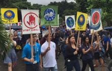  Youth climate activists in Manila, Philippines, participate in the Global Climate Strike in September 2019. (CNS/Courtesy of Global Catholic Climate Movement)