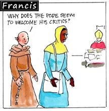 Why does the pope seem to welcome his critics?