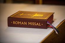 The Roman Missal is visible on the altar in the Cathedral of St. Peter in Wilmington, Delaware, May 27, 2021. (CNS/Chaz Muth)