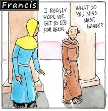 Francis, the comic strip: Gabby hopes she and Leo will get to see Francis again.