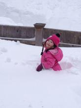 a girl in the snow