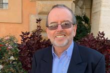 Irish-Brazilian Bishop Derek Byrne outside the Vatican's Paul VI Hall Oct. 17 (NCR photo/Joshua J. McElwee)