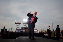 President Donald Trump holds a campaign rally at Ocala International Airport in Ocala, Florida, Oct. 16. (CNS/Reuters/Carlos Barria)