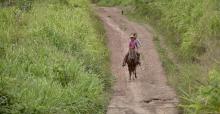 Two children ride a horse along a dirt road in the countryside near Anapu, in Brazil's northern Para state, where Sr. Dorothy Stang was murdered. Expansion of the agrarian frontier in recent decades has led to the steady destruction of this part of the Am