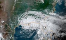 Satellite imagery shows Tropical Storm Cristobal in the Gulf of Mexico on June 7. (NOAA.gov)