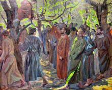 "Christ and Zacchaeus" (1913) by Danish artist Niels Larsen Stevns (Wikimedia Commons)