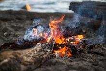 Fire on the beach (Unsplash/Dylan Luder)