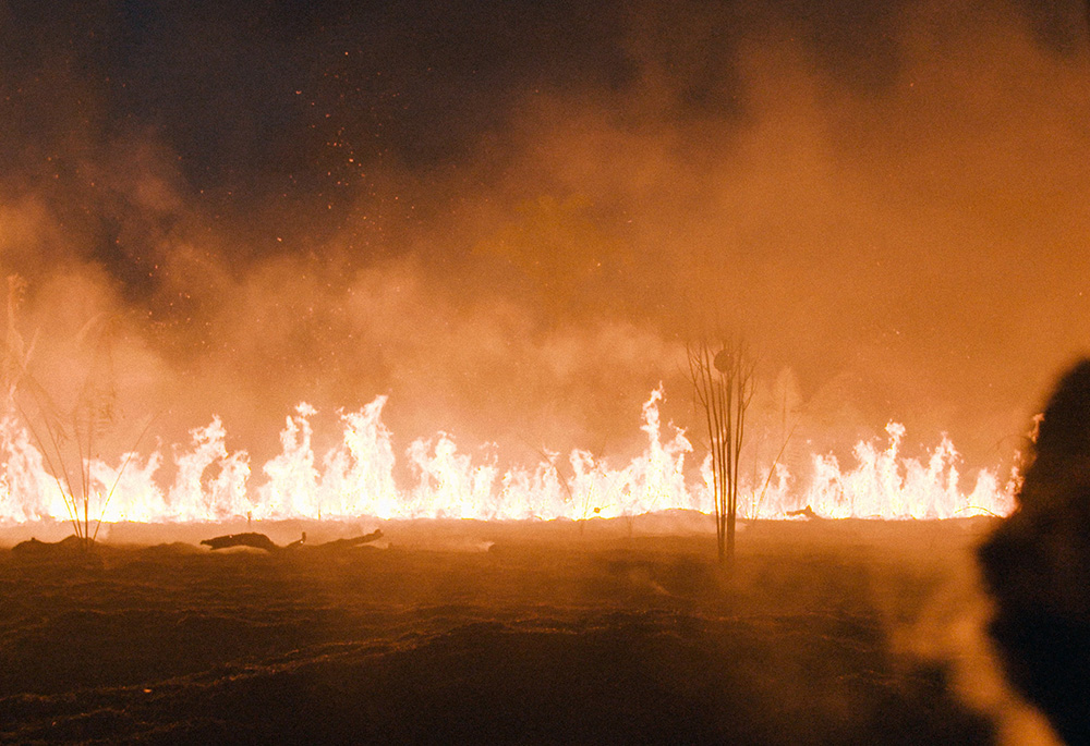 A fire lit by local farmers burns in the Amazon rainforest during the summer of 2019. (Films.NationalGeographic.com/Amazon Land Documentary/Alex Pritz) A fire lit by local farmers burns in the Amazon rainforest during the summer of 2019. (Films.NationalGeographic.com/Amazon Land Documentary/Alex Pritz)