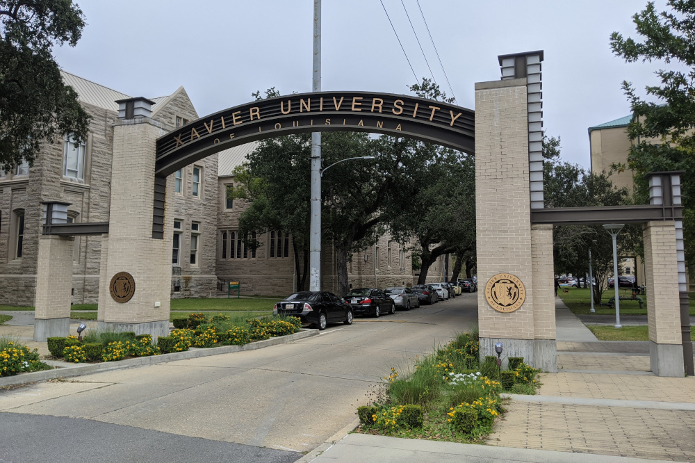 The main entrance to Xavier University of Louisiana, the United States' first and only historically Black Catholic university. (Wikimedia Commons/Natemup)