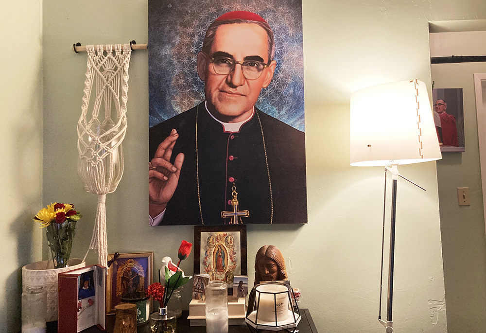An image of St. Oscar Romero hangs on José Ortiz’s living room wall. (RNS photo/Alejandra Molina) An image of St. Oscar Romero hangs on José Ortiz’s living room wall. (RNS photo/Alejandra Molina)